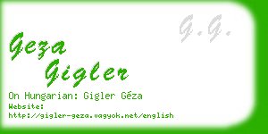 geza gigler business card