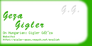 geza gigler business card